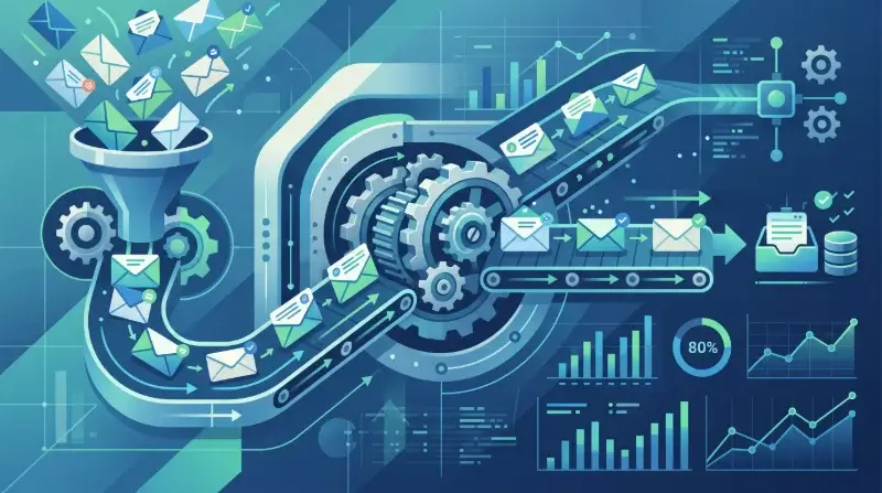 Email marketing automatizálás és lista mérési mutatók illusztrációja