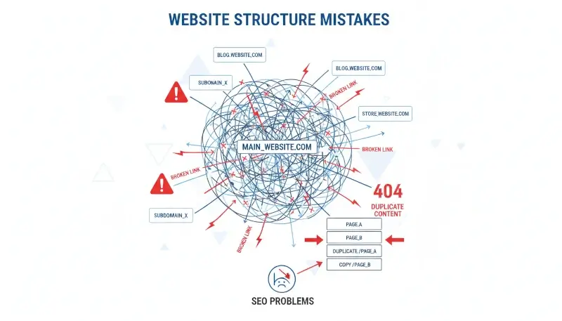 Gyakori hibák aldomain és aloldal használatakor