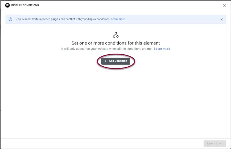 Display conditions