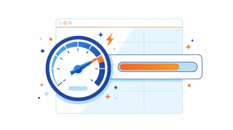 Weboldal betöltési sebesség és Core Web Vitals összehasonlítás illusztráció